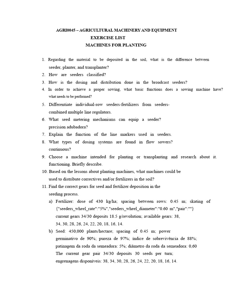List of Machines For Planting | PDF | Sowing | Agriculture