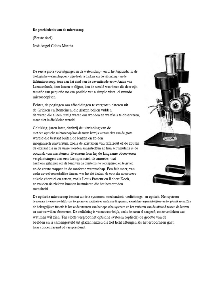 De Geschiedenis Van de Microscoop | PDF