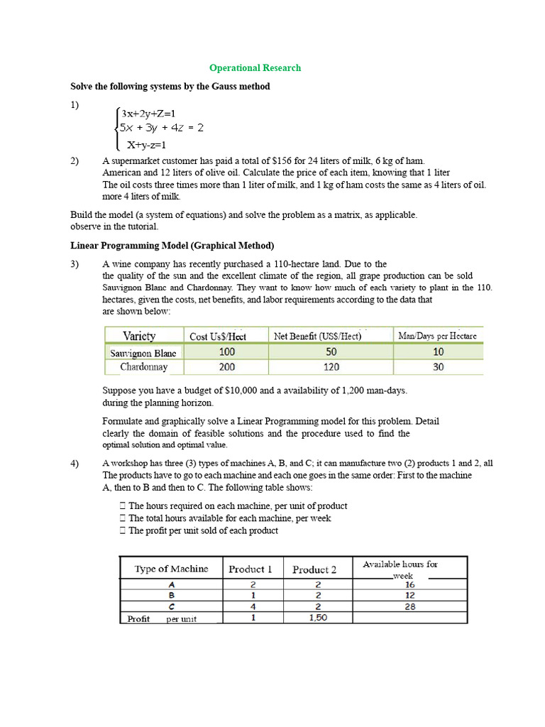 Operational Research: Linear Programming Models | PDF | Linear ...