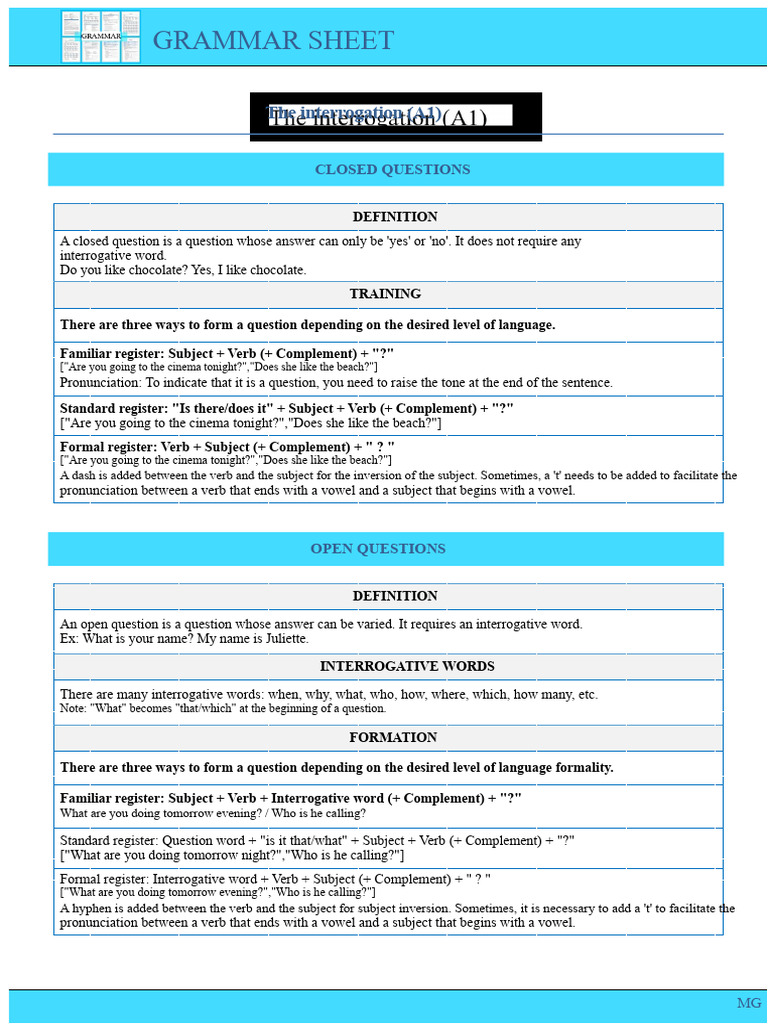Closed and Open Questions Guide | PDF | Question | Subject (Grammar)