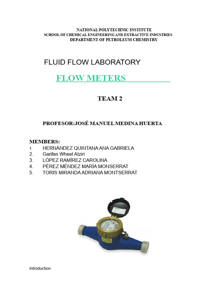 Fluid Flow Laboratory: Key Concepts | PDF | Pump | Reynolds Number