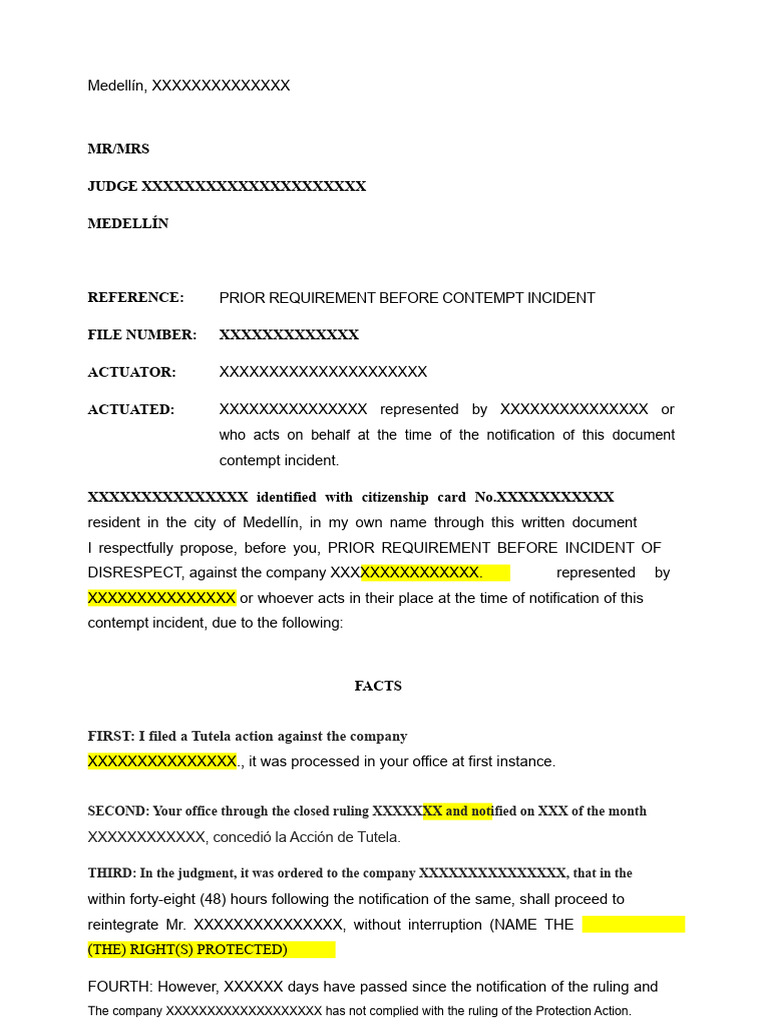 72 Requirement Prior To Contempt Incident Draft | PDF | Contempt Of ...