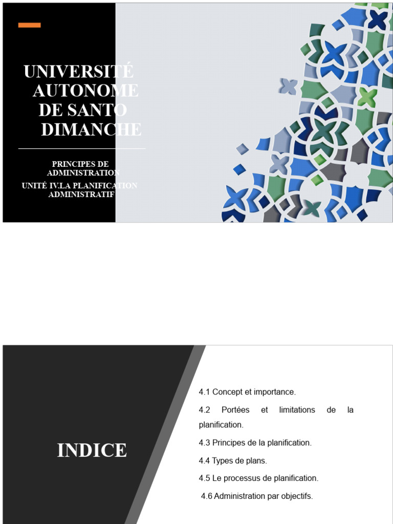 Principes et Processus de Planification Administrative | PDF ...