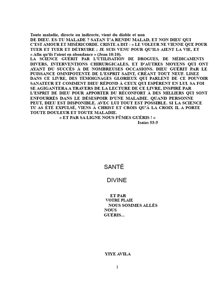 Guérison Divine : Promesses et Espoir | PDF | Diable | Dieu