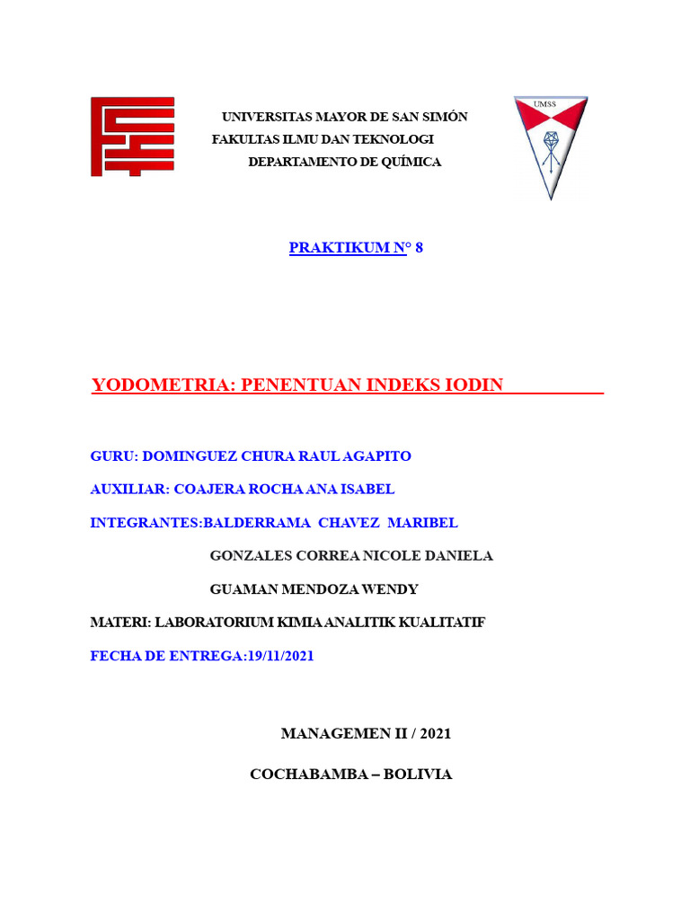 Yodometri: Penentuan Indeks Iodium | PDF