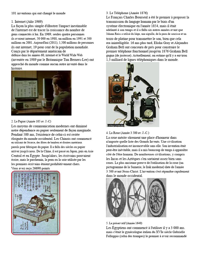 101 Inventions Révolutionnaires du Monde | PDF | Impression | Crayon