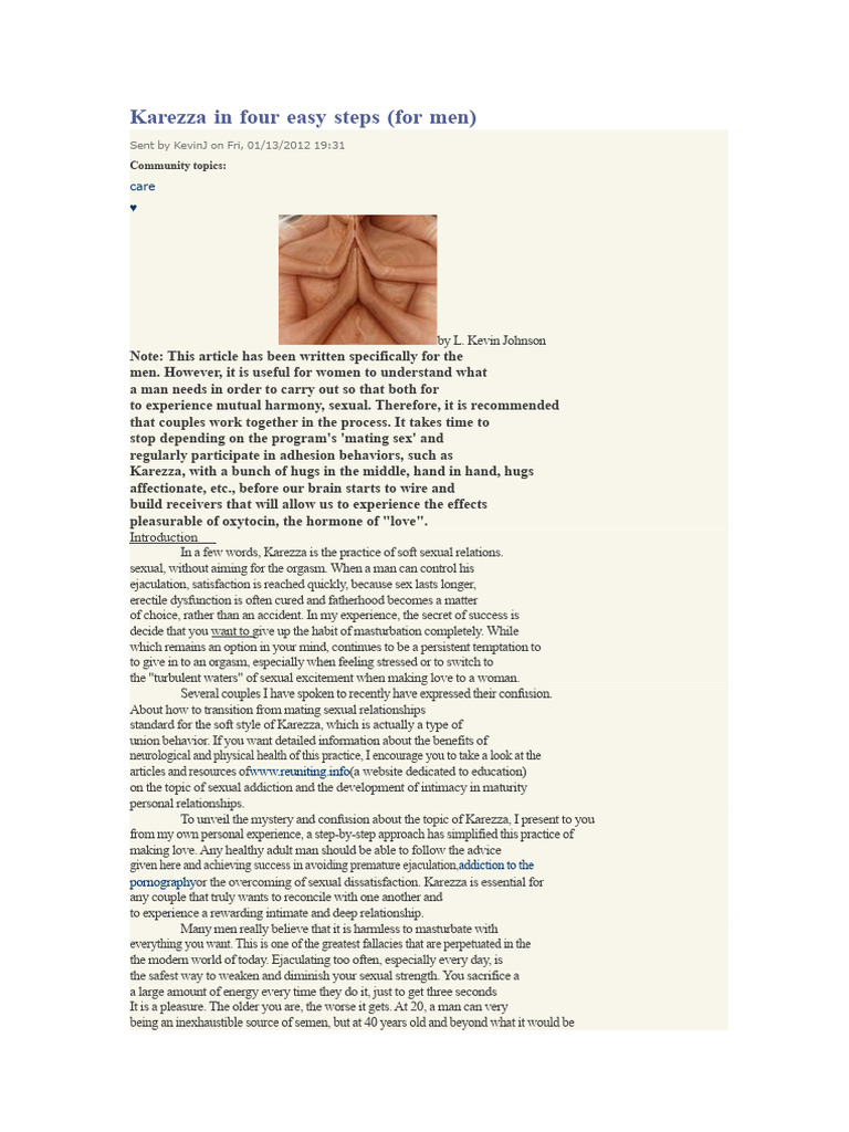 Karezza in Four Easy Steps | PDF | Semen | Masturbation