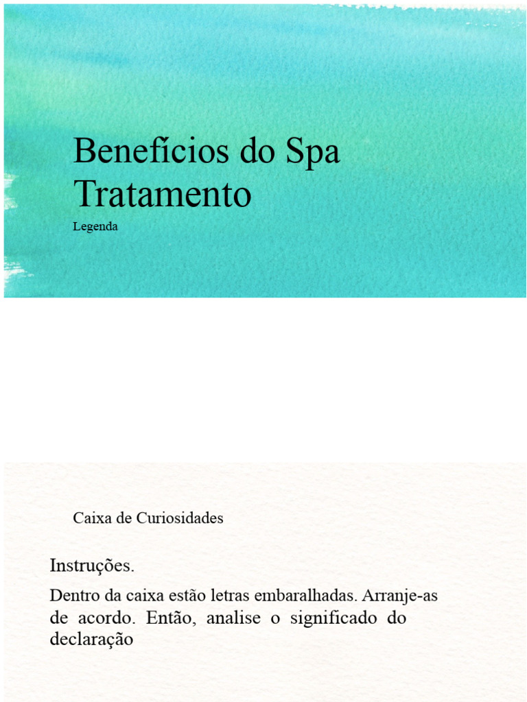 Benefícios dos Tratamentos de Spa | PDF | Spa | Massagem