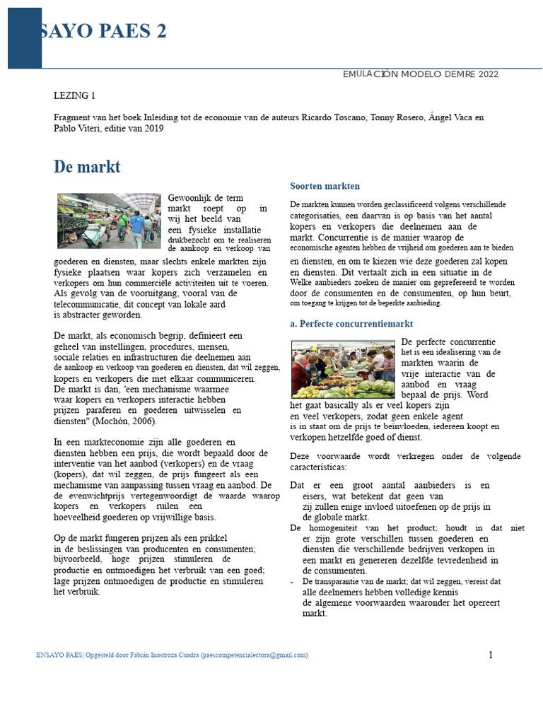 PAES 2 Oefening (Emulatie Model DEMRE 2022) + Richtlijn | PDF