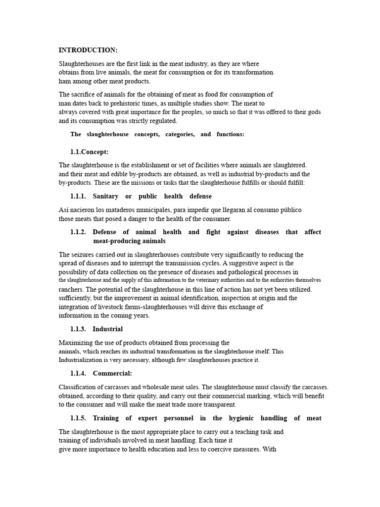 Overview of Slaughterhouse Functions | PDF | Slaughterhouse | Meat