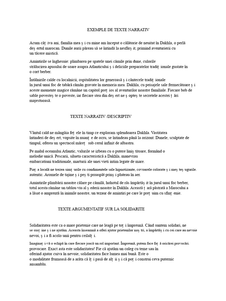 Exemplu de Text Narativ | PDF