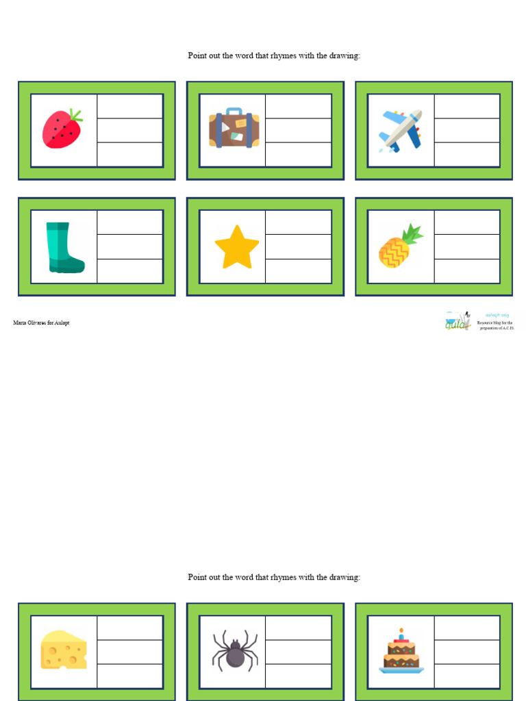 rhyme words cards | PDF