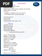 Acute Care Lab Values for PT | PDF | Tissue (Biology) | Physiology