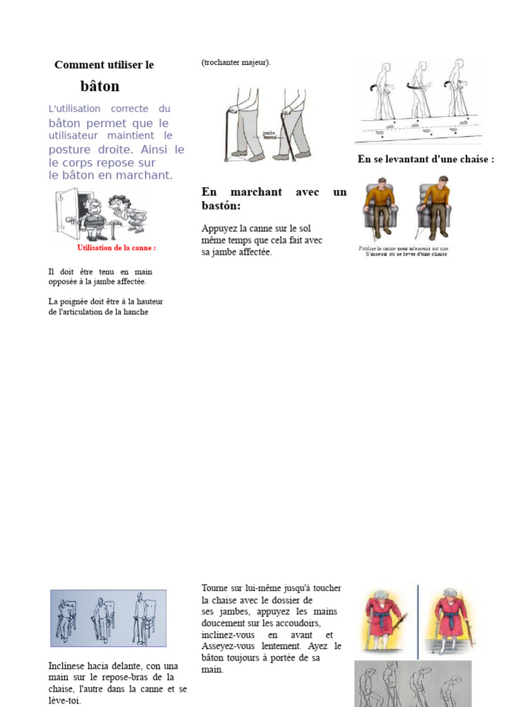 Utilisation correcte du bâton de marche | PDF