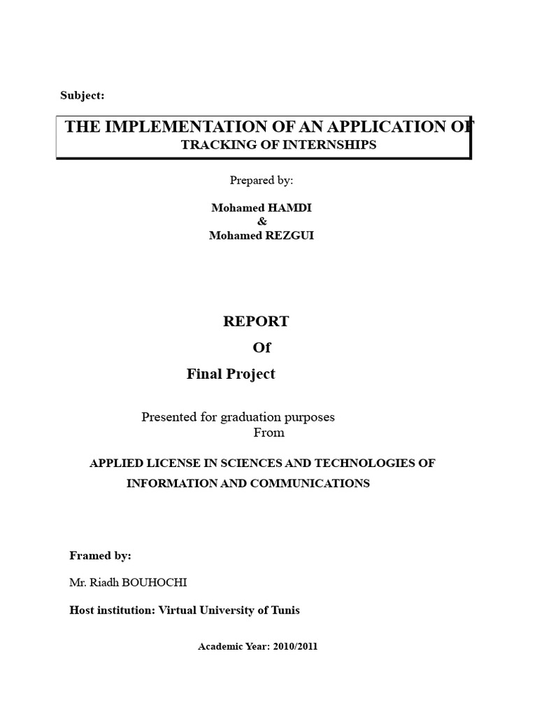 The Implementation of An Internship Tracking Application | PDF | Use ...