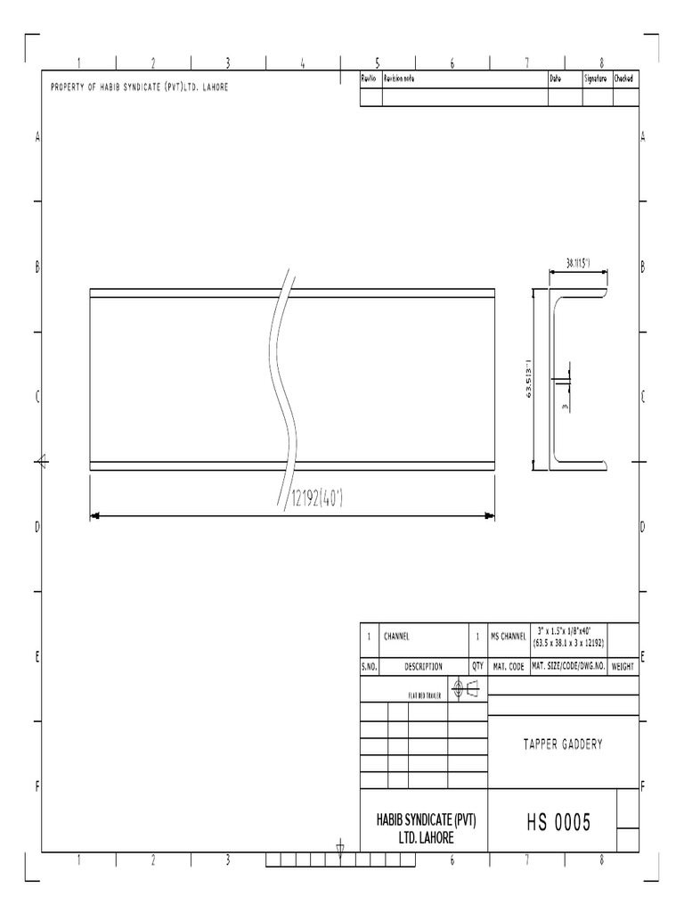 Habib Syndicate Drawing Specifications | PDF
