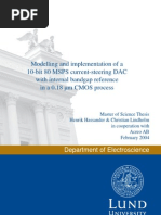Modelling and Implementation of A 10-Bit 80 MSPS Current-Steering DAC With Internal Bandgap Reference in A 0.18 Um CMOS Process
