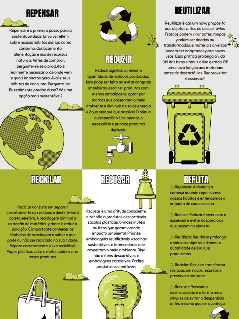 Práticas Sustentáveis: Reutilizar e Reduzir | PDF | Reciclagem ...
