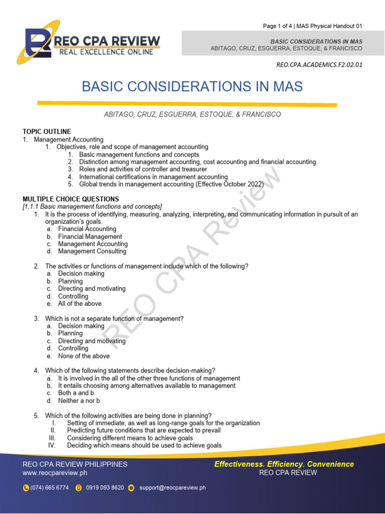 Management Accounting Basics Overview | PDF | Confidentiality ...