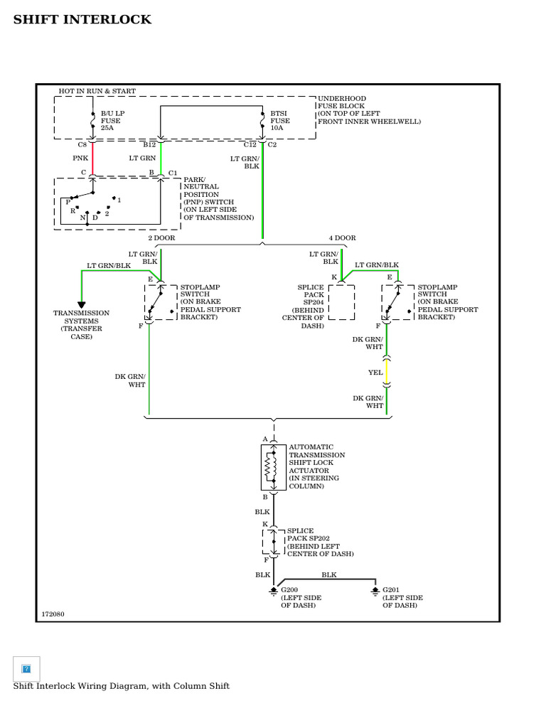Shift Interlock Wiring Diagrams | PDF | Rear Wheel Drive Vehicles ...