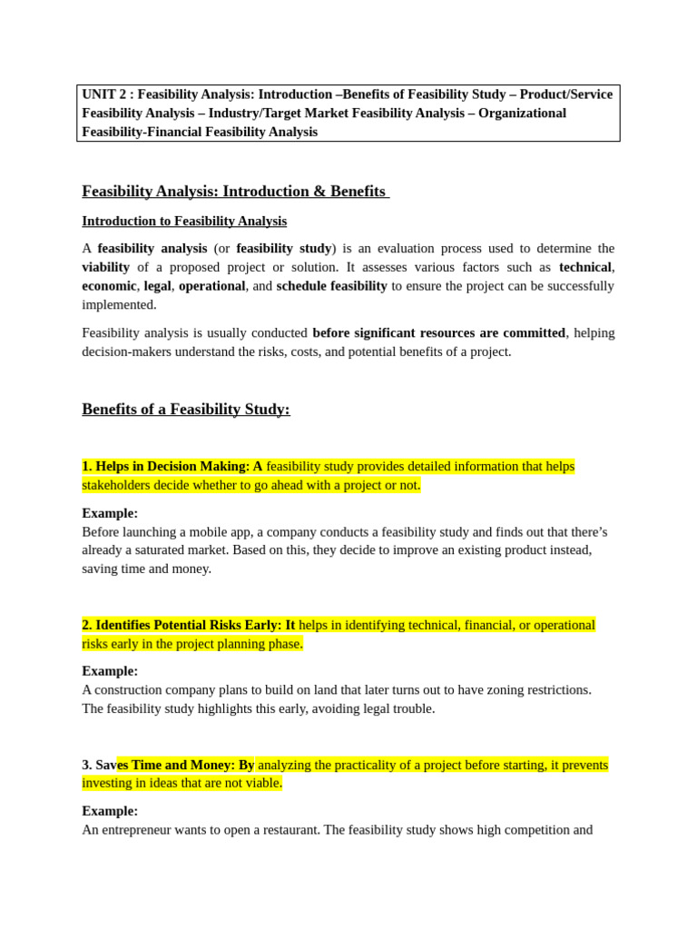 Comprehensive Feasibility Analysis Guide | PDF | Feasibility Study ...