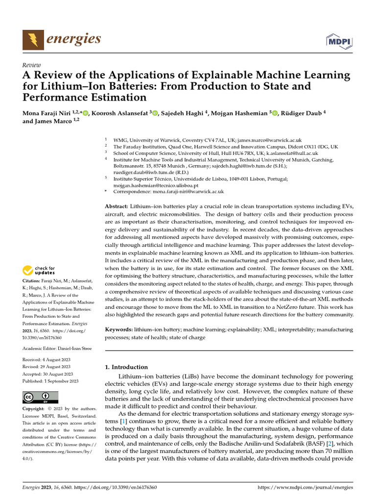 Explainable ML for Lithium-Ion Batteries | PDF | Machine Learning