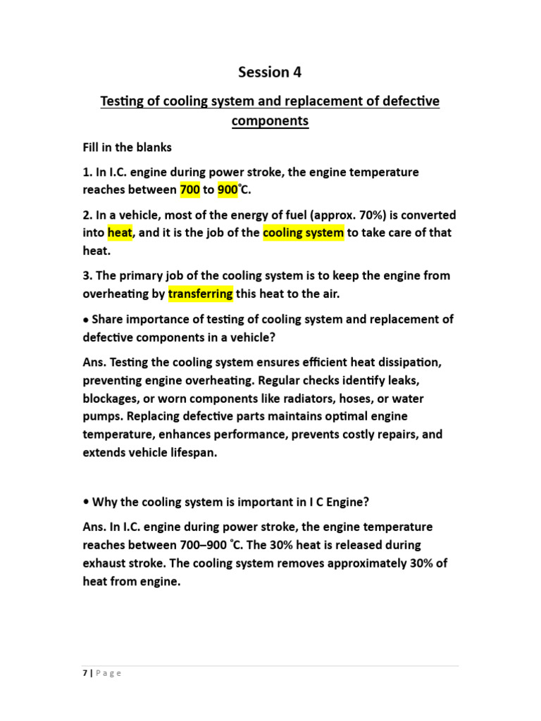 Cooling System Testing and Components | PDF | Radiator | Mechanical ...