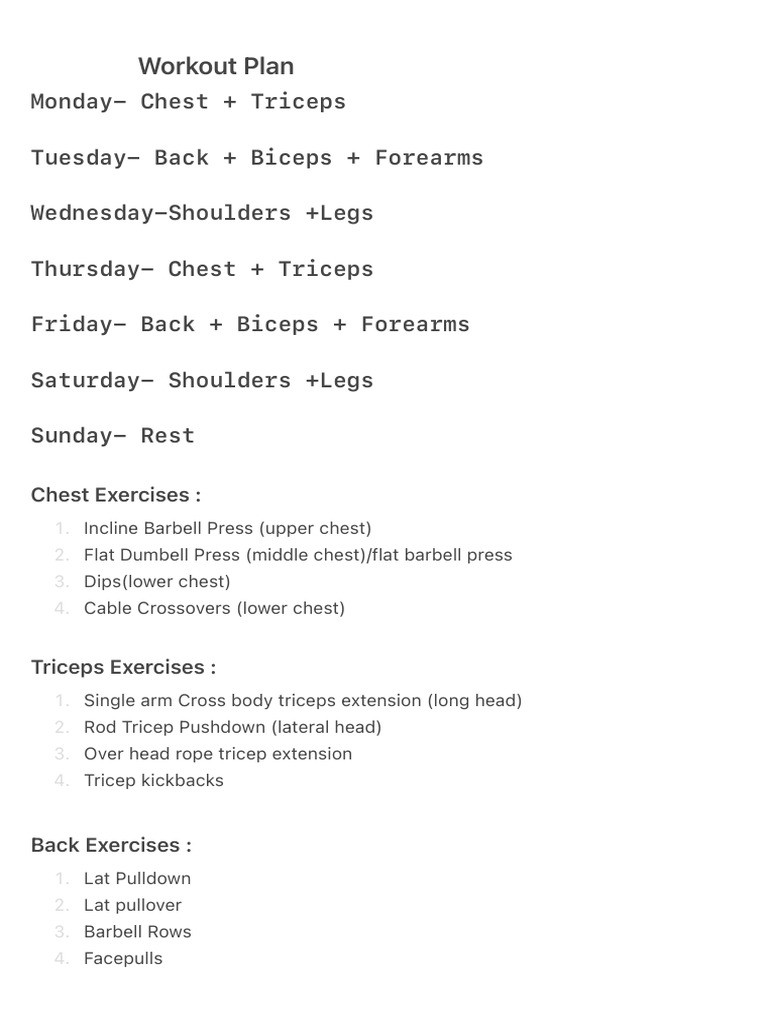 Workout Plan | PDF