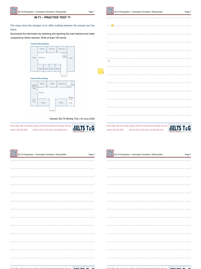 IELTS T&G - Test 71 Writing Task 1 | PDF