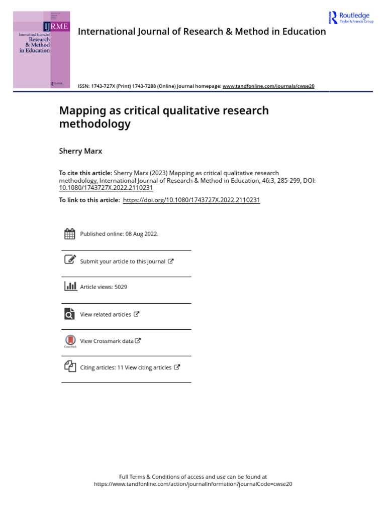 Mapping in Critical Qualitative Research | PDF | Methodology | Geography