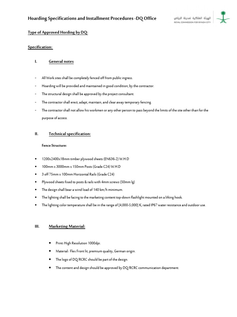 Hoarding Spec Manual V2 | PDF