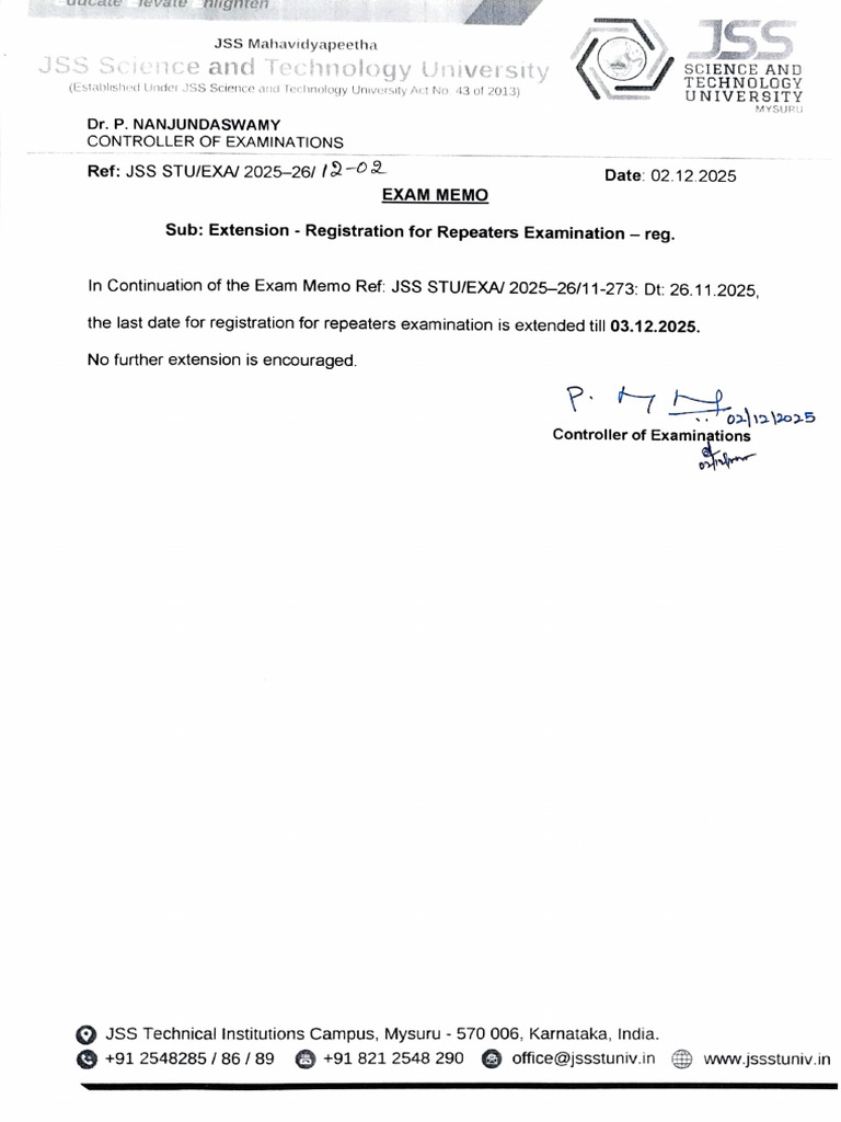 Extension - Registration for Repeaters Examination_251202_170158 | PDF