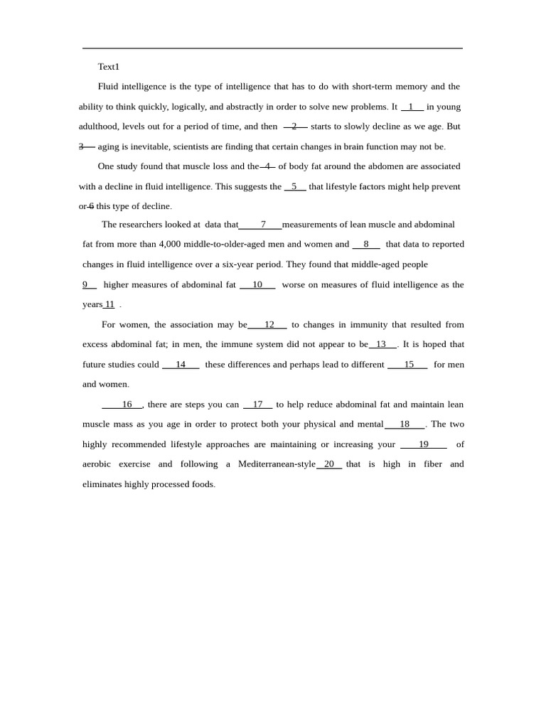 Fluid Intelligence and Aging Factors | PDF | Social Support | Intelligence