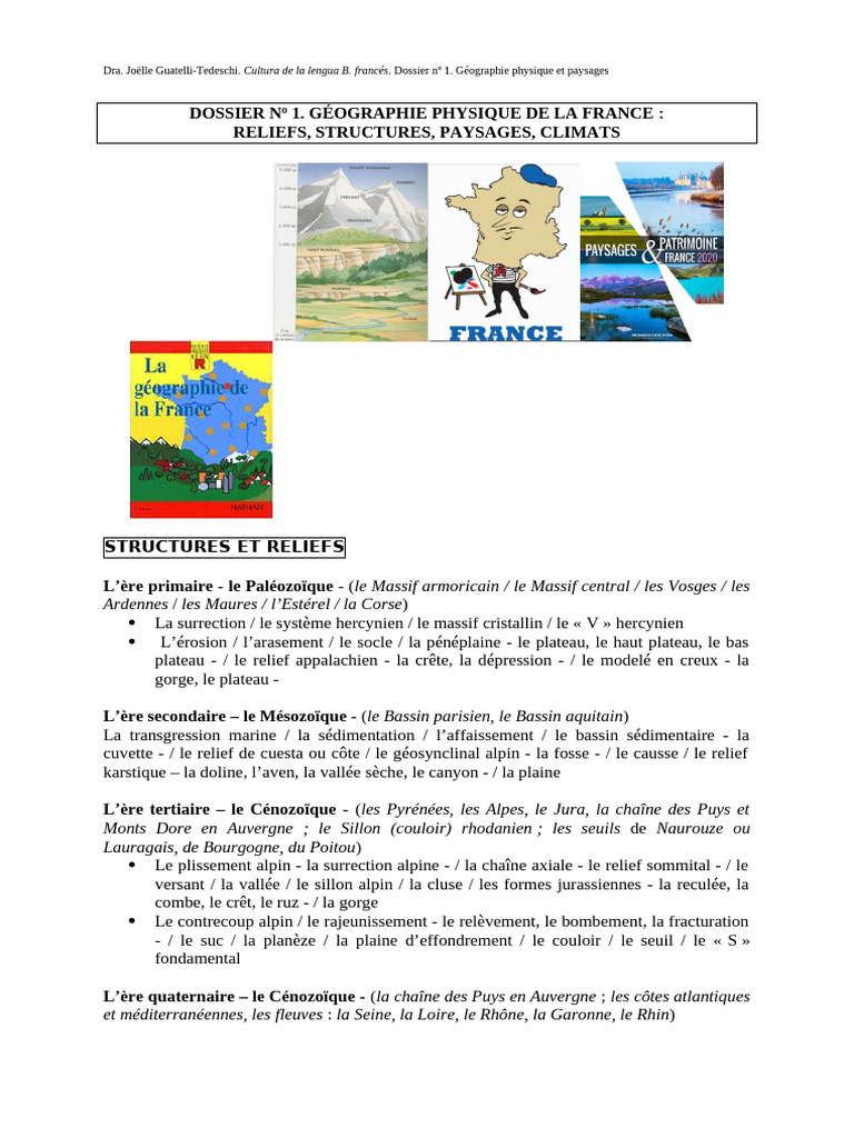 Géographie physique et paysages de France | PDF | Sciences de la terre ...
