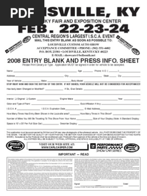 2008 Entry Blank