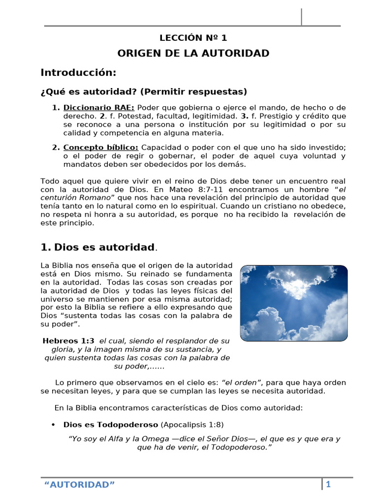Origen y Delegación de la Autoridad | PDF | Cristo (título) | Dios
