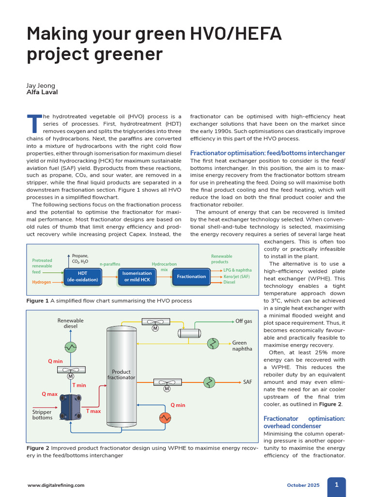Optimizing HVO Fractionation Efficiency | PDF | Heat Exchanger | Water