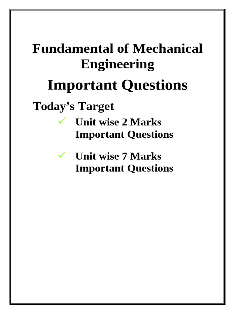 Important Mechanical Engineering Questions | PDF | Refrigeration ...