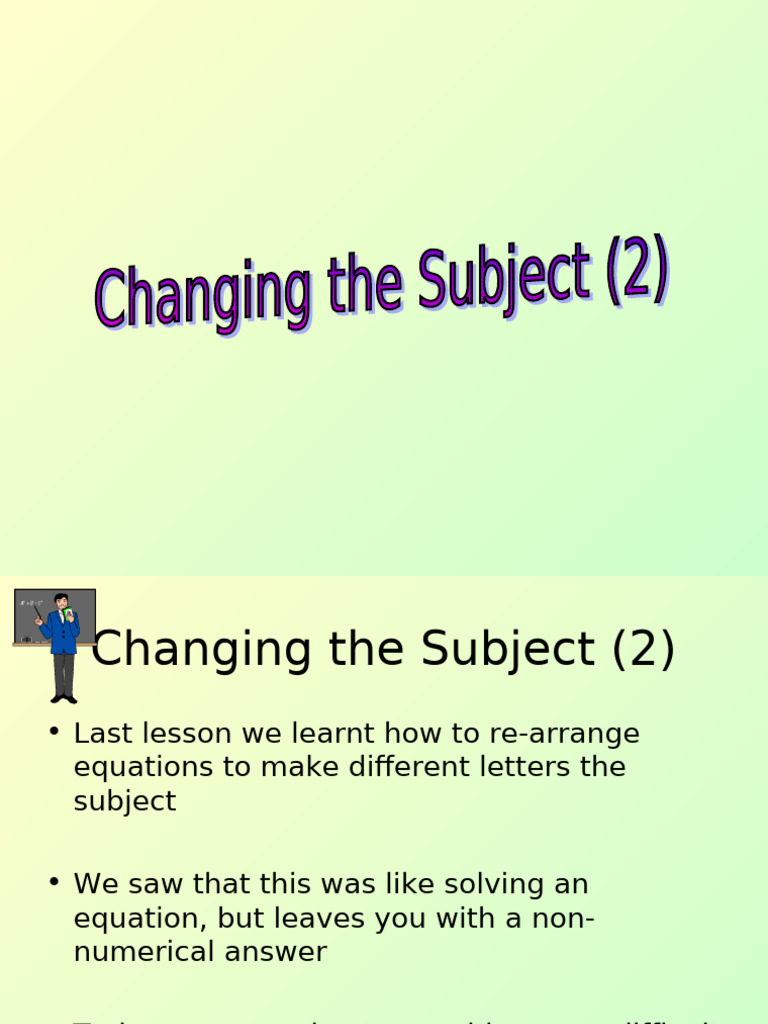 Advanced Equation Rearrangement Techniques | PDF | Mathematics | Algebra