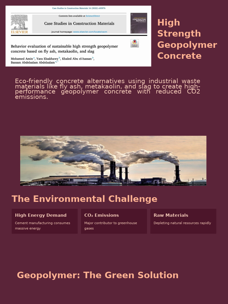 High Strength Geopolymer Concrete Benefits | PDF | Concrete | Cement