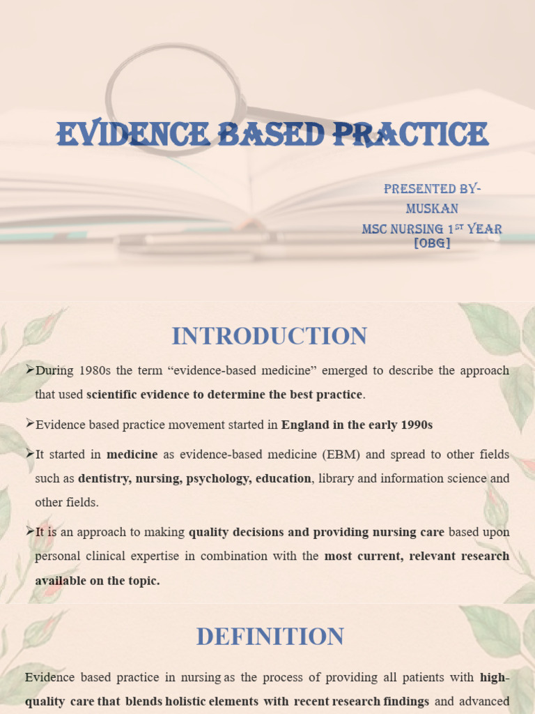 Understanding Evidence-Based Nursing Practice | PDF | Evidence Based ...
