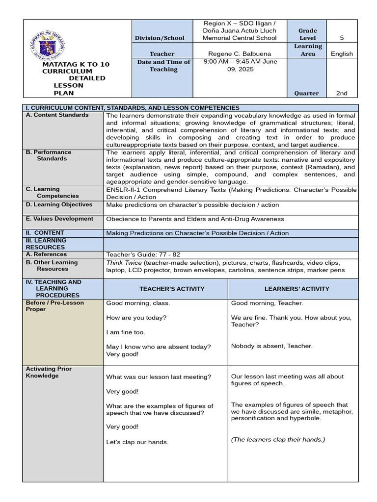 ENGLISH 3 | PDF | Reading Comprehension | Learning