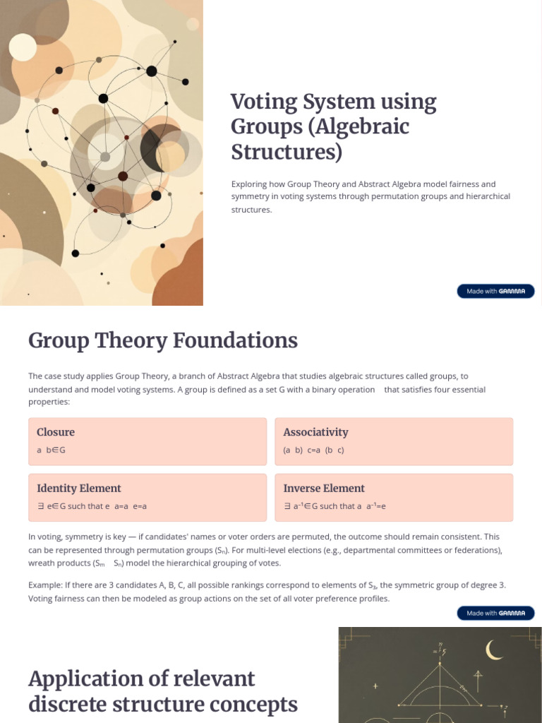 Group Theory in Voting Systems | PDF | Group (Mathematics) | Mathematics