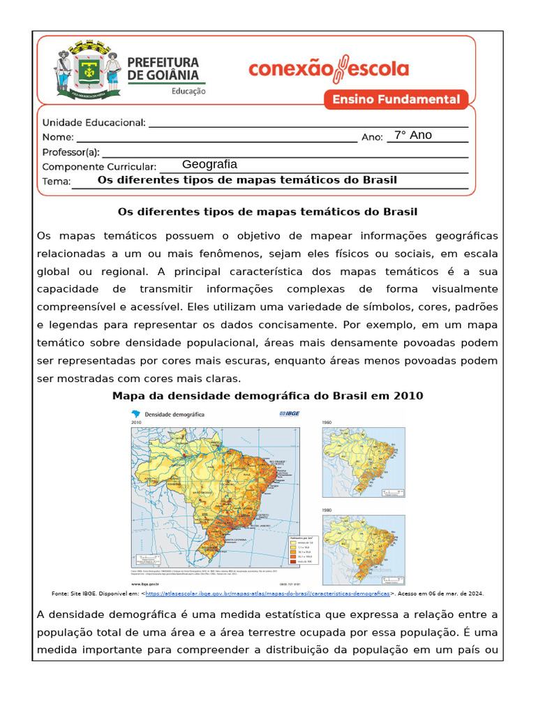Mapas Temáticos do Brasil: Tipos e Análise | PDF | Geografia | Mapa