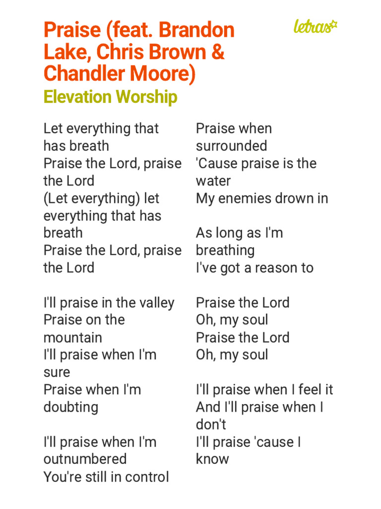 Uplifting Praise Lyrics for Worship | PDF