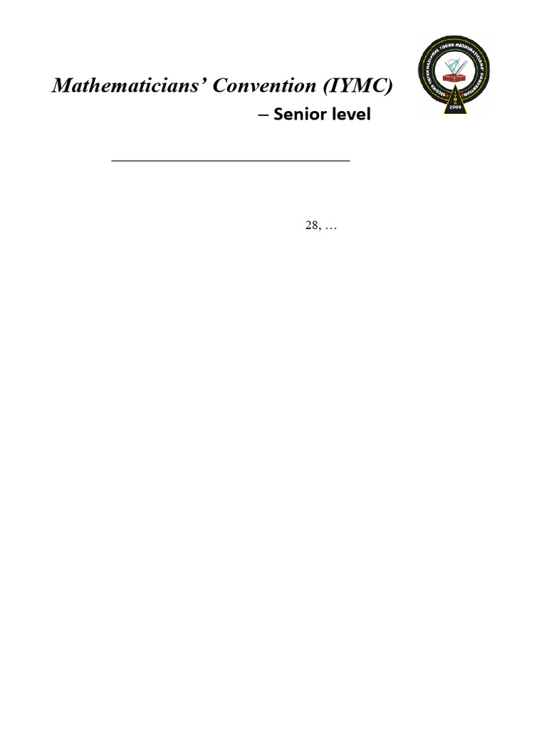 2006 IYMC Senior Team | PDF