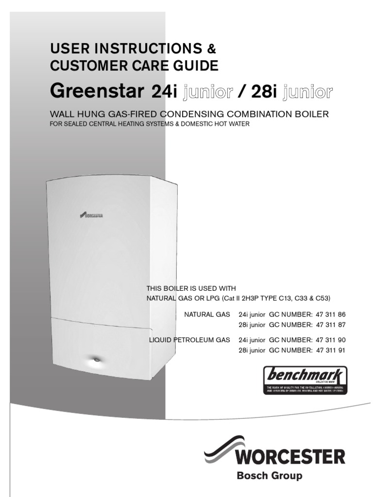 User Manual For Greenstar I Junior Manufactured From Aug 09 | PDF |  Thermostat | Boiler