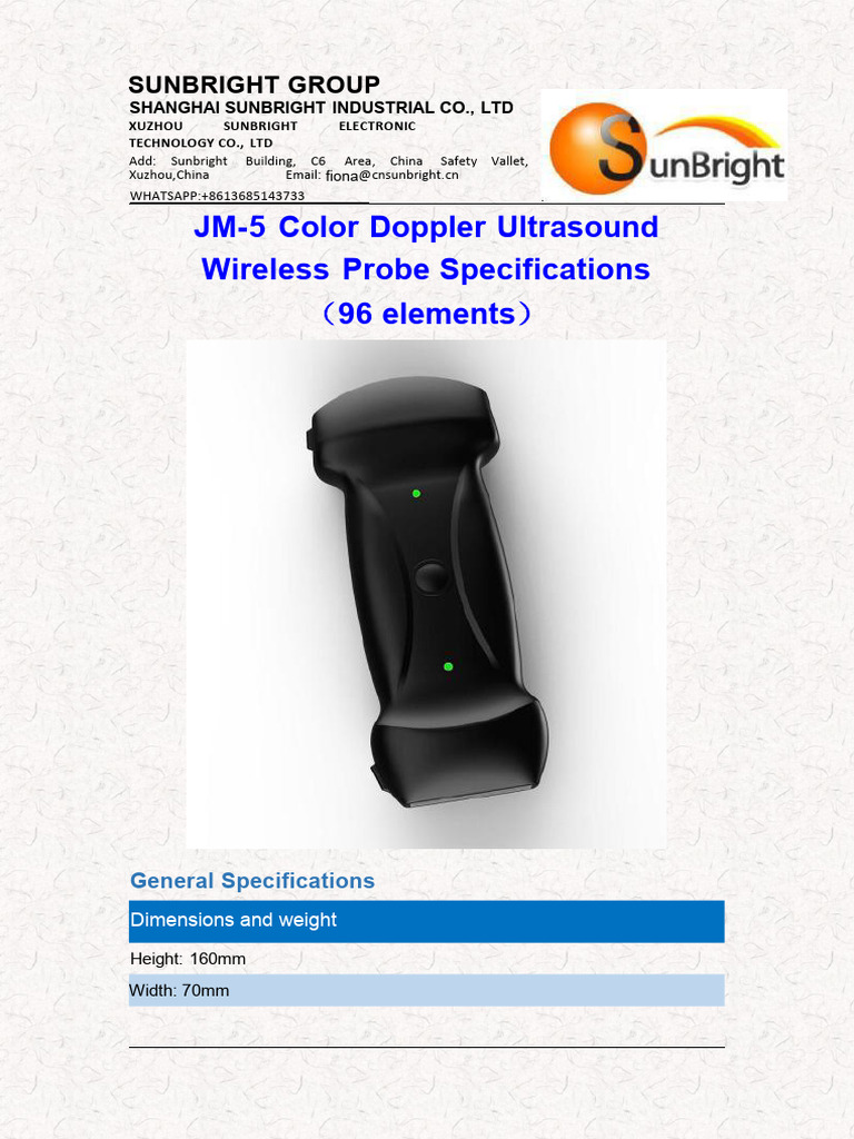 JM-5 Color Doppler Ultrasound Probe Specs | PDF | Ventricle (Heart ...