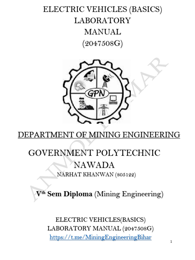 Electric Vehicles Laboratory Manual | PDF | Power Electronics ...