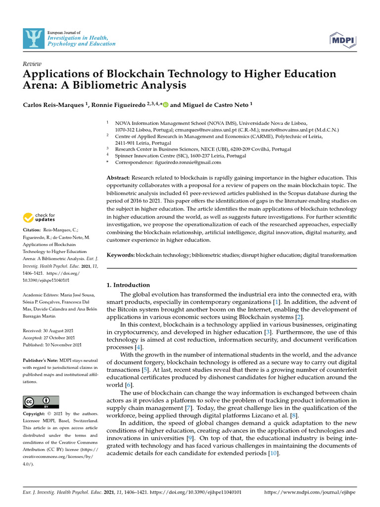 Blockchain in Higher Education: A Review | PDF